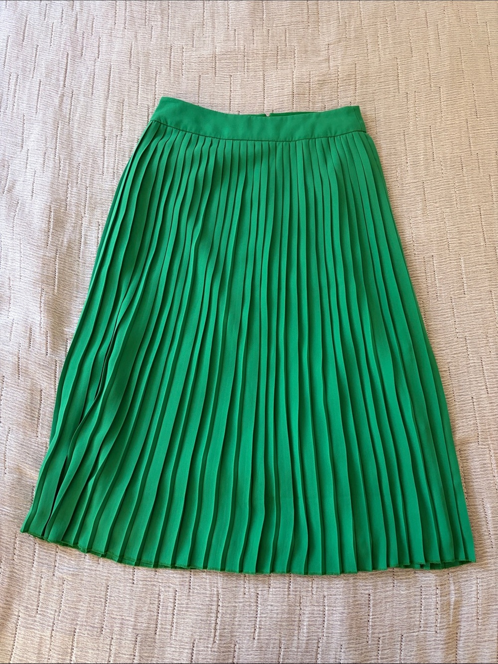 J. Crew Emerald Green Pleated Midi Skirt